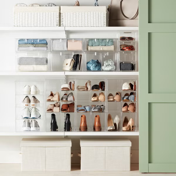 The Container Store Clearline Stackable Shoe Bin Case of 6 | The Container Store