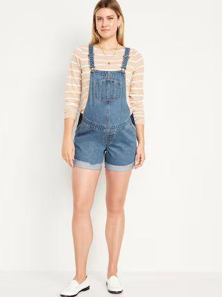 Maternity Side-Panel Slouchy Jean Shortalls -- 5-inch inseam | Old Navy (US)