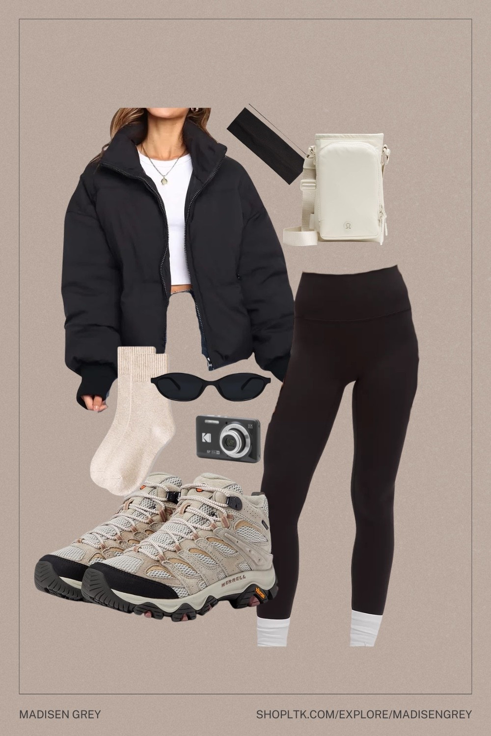 The perfect hiking outfit for spring hikes! Hiking boots on sale, my favorite lululemon leggings, the best little puffer coat, and a water bottle bag to hold necessities! 

#LTKootd #LTKActive #LTKSpringSale