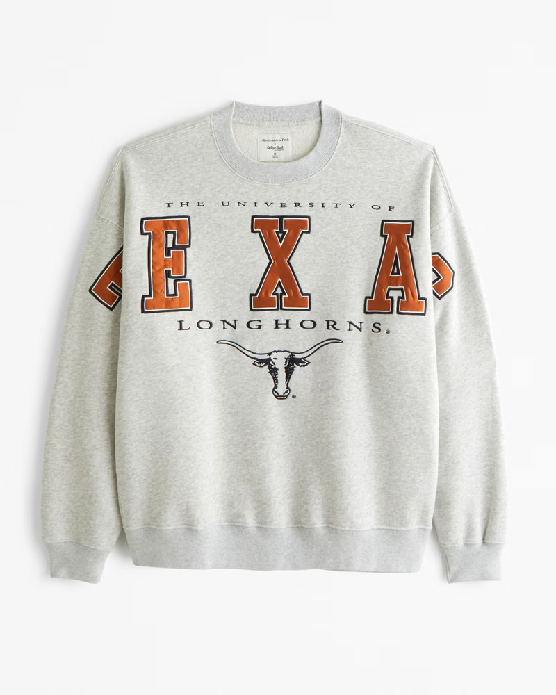 Men's University of Texas Graphic Crew Sweatshirt | Men's Tops | Abercrombie.com | Abercrombie & Fitch (US)