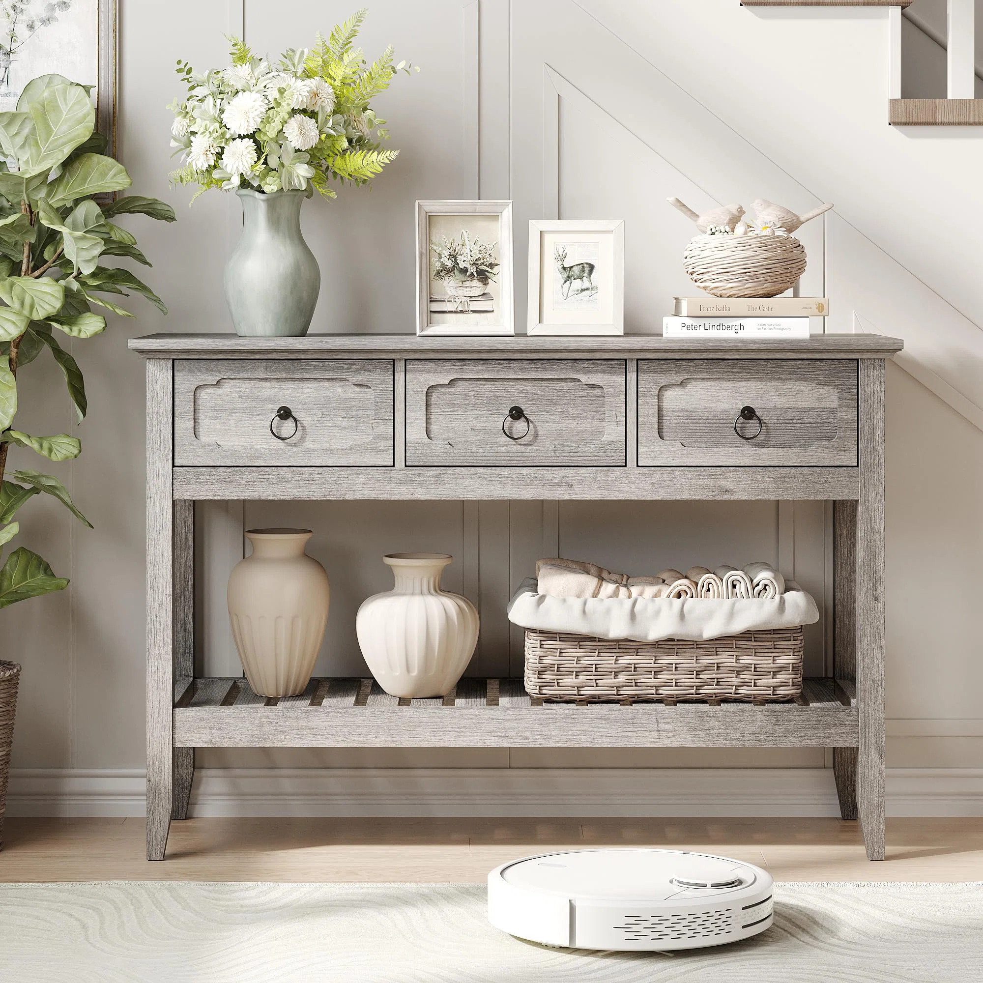 August Grove® Rustic Entryway Table With Large Storage Space | Wayfair | Wayfair North America