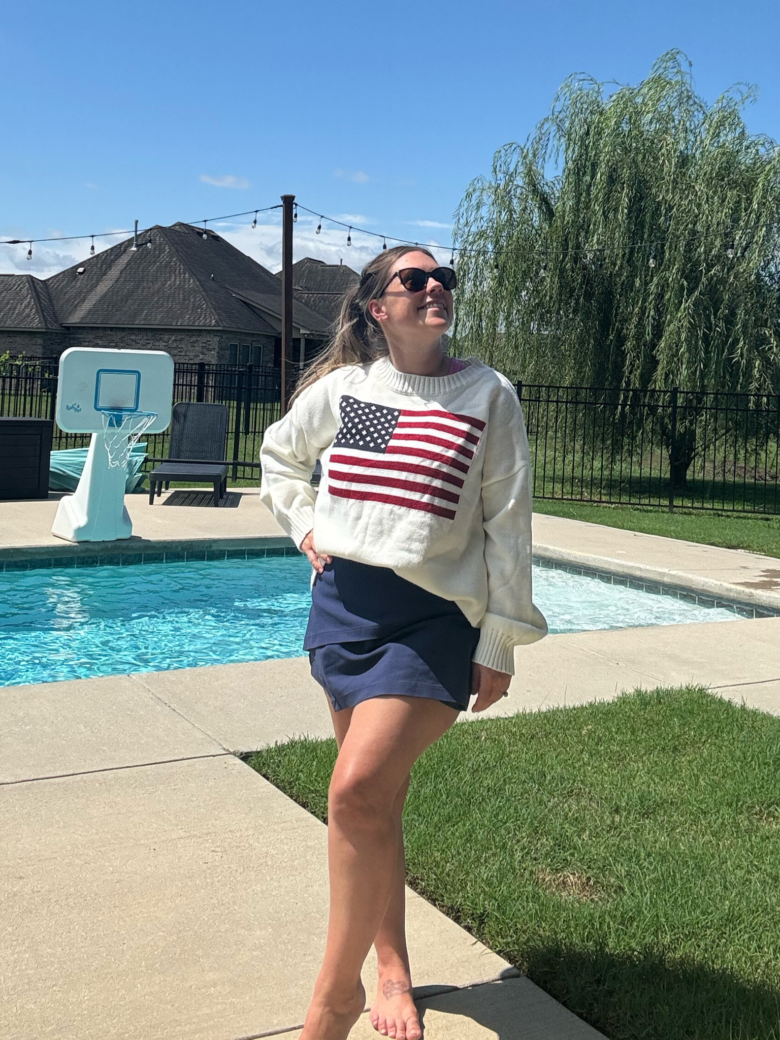 You look like the Fourth of July! This sweater top mixed with this skirt is giving me all the feels today!!! 

#LTKStyleTip #LTKSummerSales #LTKSaleAlert