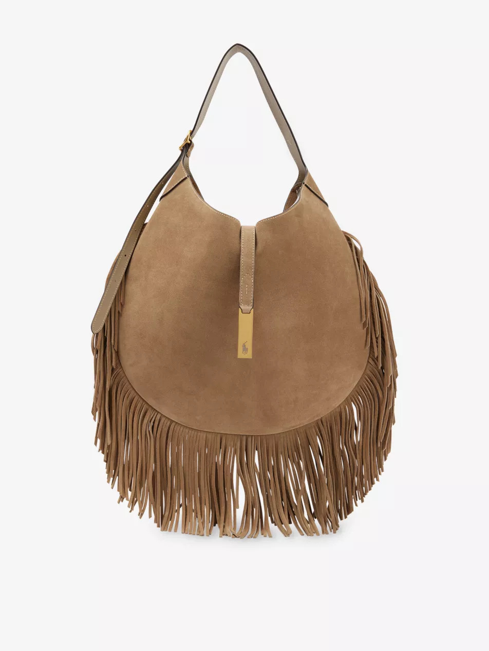 Polo ID large fringed suede shoulder bag | Selfridges