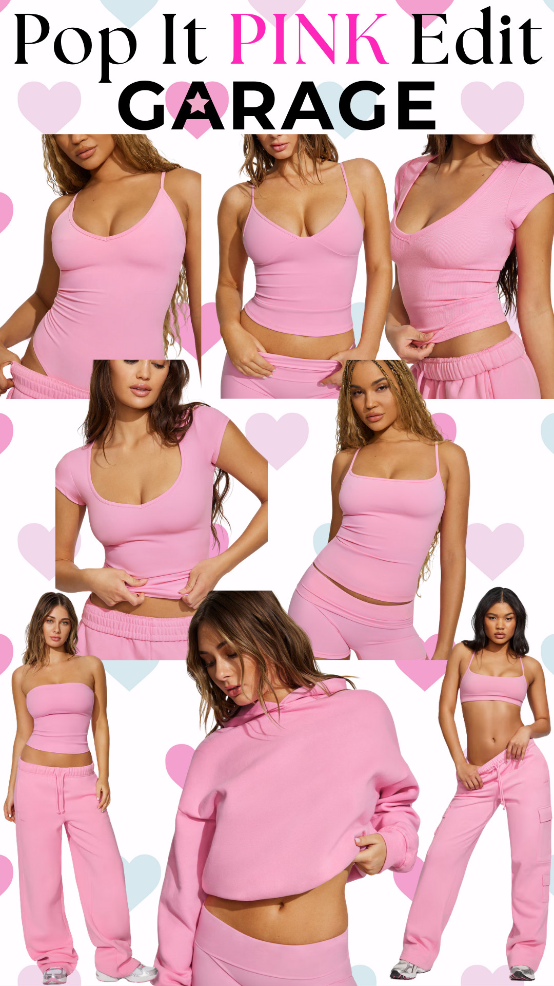 @Garage Clothing  Pop It PINK Edit 🩷 

This Pop It Pink Edit from Garage is the definition of flirty, feel-good athleisure. A full pink color story designed to mix, match, and layer effortlessly for the ultimate monochrome look. 

Think buttery-soft tanks, cropped camis, bralettes, biker shorts, lounge shorts, fitted tees, off-shoulder tops, hoodies, and relaxed sweatpants — all in the same playful pink shade so getting dressed is basically foolproof.

The fabric looks smooth, stretchy, lightweight, and breathable, making these pieces perfect for Pilates, yoga, errands, lounging, travel days, casual workouts, spring outfits, summer basics, and everyday athleisure wear. It’s girly, flattering, sporty, and comfy without trying too hard.

If you love matching sets, pink athleisure, soft girl aesthetic, clean girl outfits, elevated basics, capsule wardrobes, monochrome outfits, comfy chic style, and easy everyday looks, this edit is a must-shop. Fun, feminine, and wearable — this is the kind of set you’ll reach for on repeat.

✨ Shop the full pink edit + coordinating pieces here ✨ 

#LTKootd #LTKSeasonal #LTKActive