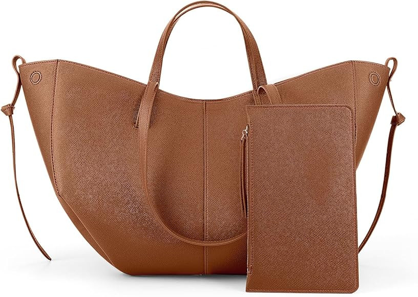 ACUYE Leather Tote Bag for Women Large Crescent Shoulder Purse Ladies Handbag Y2K Hobo Bag Work T... | Amazon (UK)