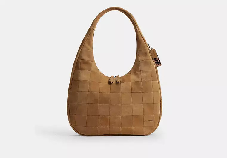 Alter/Ego Large Crescent Shoulder Bag In Checkerboard Upcrafted Suede | Coach (UK)