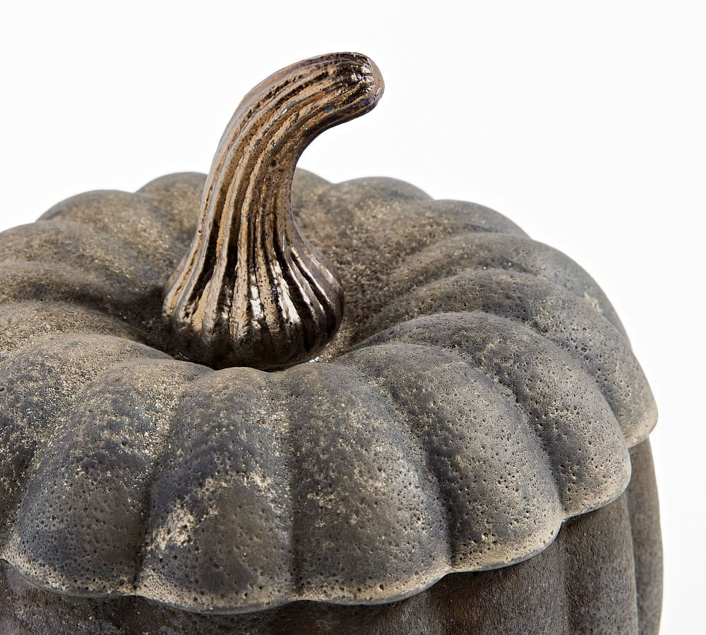 Handcrafted Pumpkin Lidded Recycled Glass Candles - Harvest Spice | Pottery Barn (US)