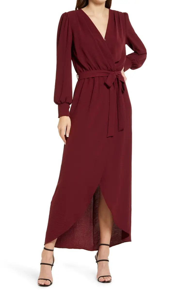 Wrap Front Long Sleeve Dress | Nordstrom