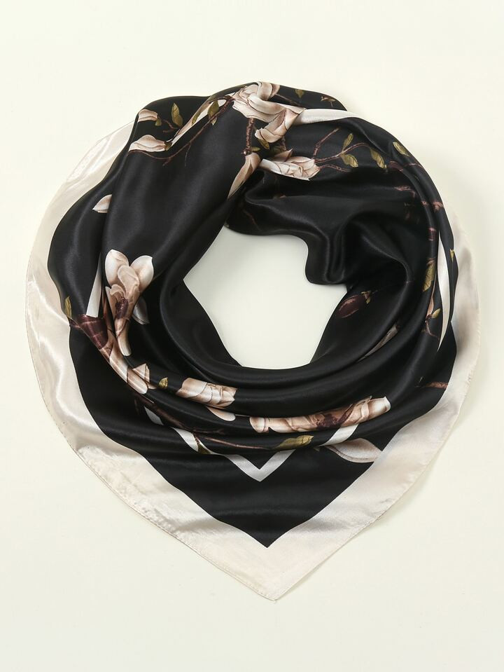 1pc Ladies' Fashionable 90 Old-fashioned Style Scarf With Print | SHEIN