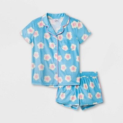 Girls' 2pc Daisy Pajama Set - art class™ Blue | Target