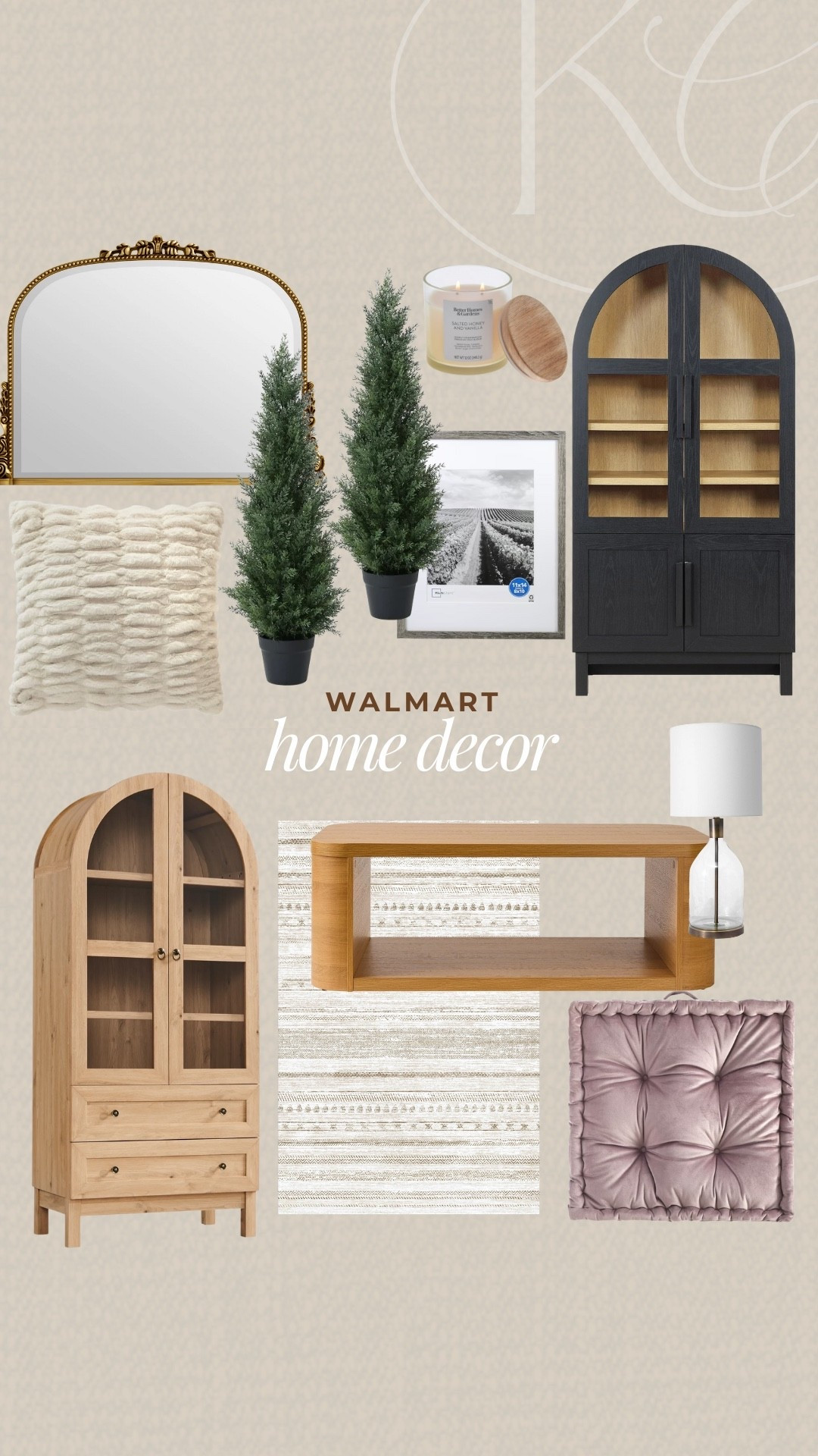 These Walmart home finds are perfect for a post Christmas living room refresh. I love the arched cabinet  

#LTKHome #LTKFindsUnder100 #LTKmomlife