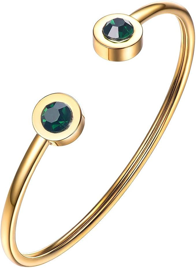 PROSTEEL Stainless Steel Birthstone Bracelet Jan - Dec Birthday Gift,Jewelry for Women,Girls,fit ... | Amazon (US)