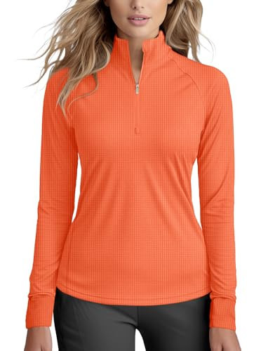 Zengjo 1/4 Zip Running Pullover Women (Orange,S) | Amazon (US)