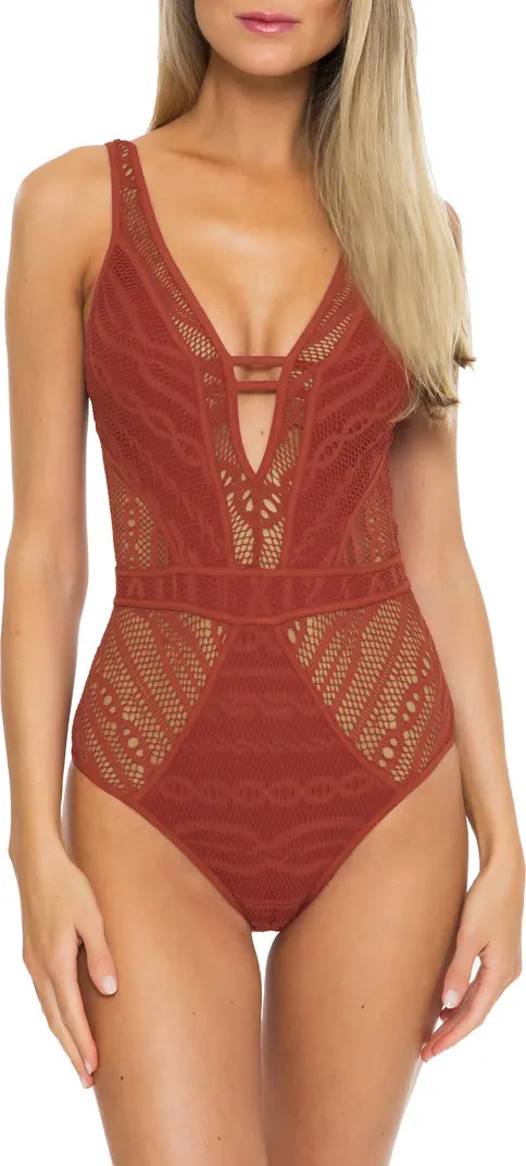Becca Color Play Crochet One-Piece Swimsuit | Nordstrom | Nordstrom