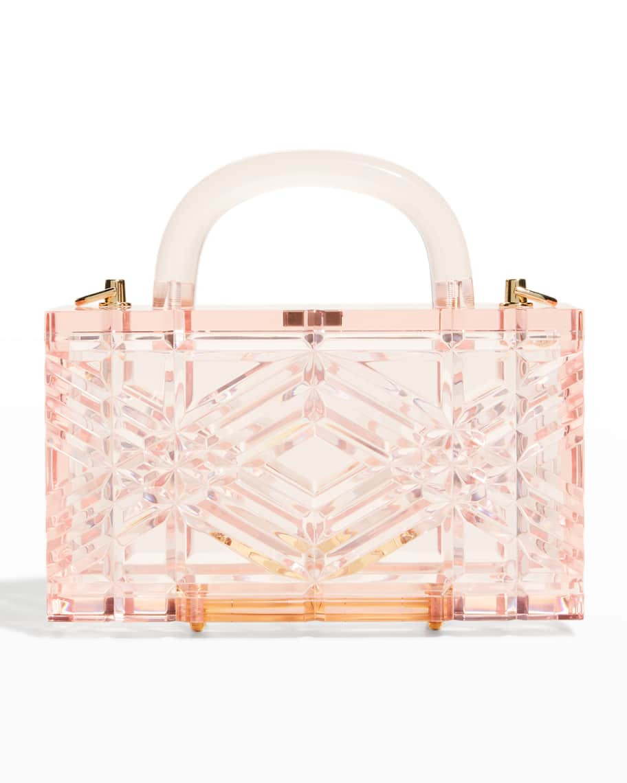 L'Afshar Adele Acrylic Box Top-Handle Bag | Neiman Marcus
