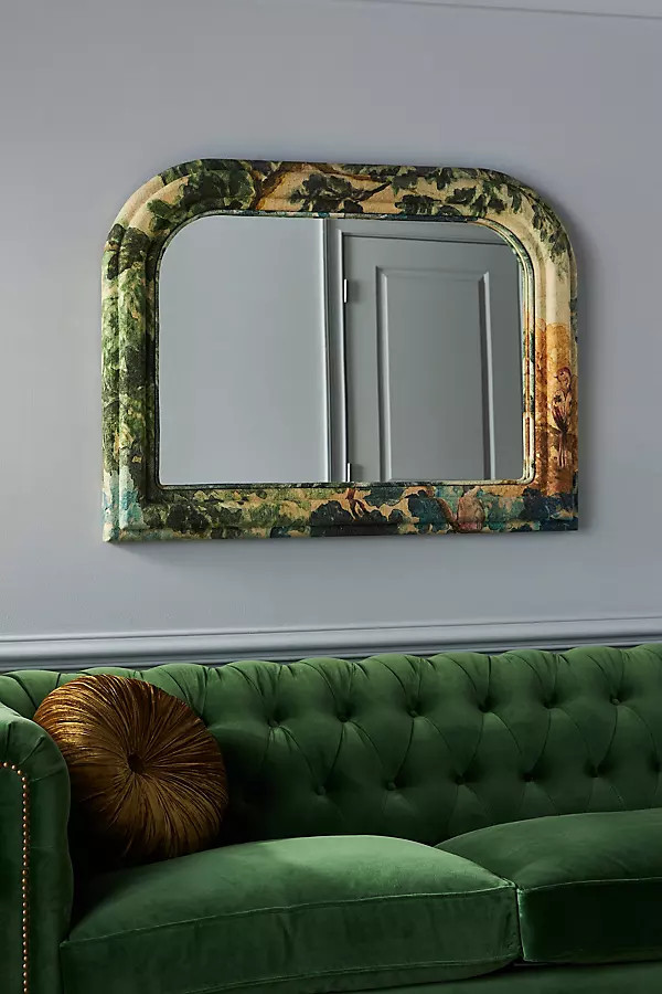 Judarn Upholstered Fabric Mantel Mirror | Anthropologie (US)