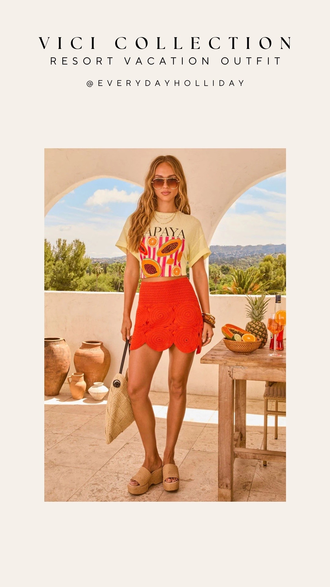 Orange crochet skirt + papaya tee + raffia platforms = the vacation outfit formula of the summer 🍉 This Vici Collection look is giving every right answer. The kind of outfit that makes you want to book a trip immediately. 😍

#LTKTravel #LTKgrwm #LTKootd