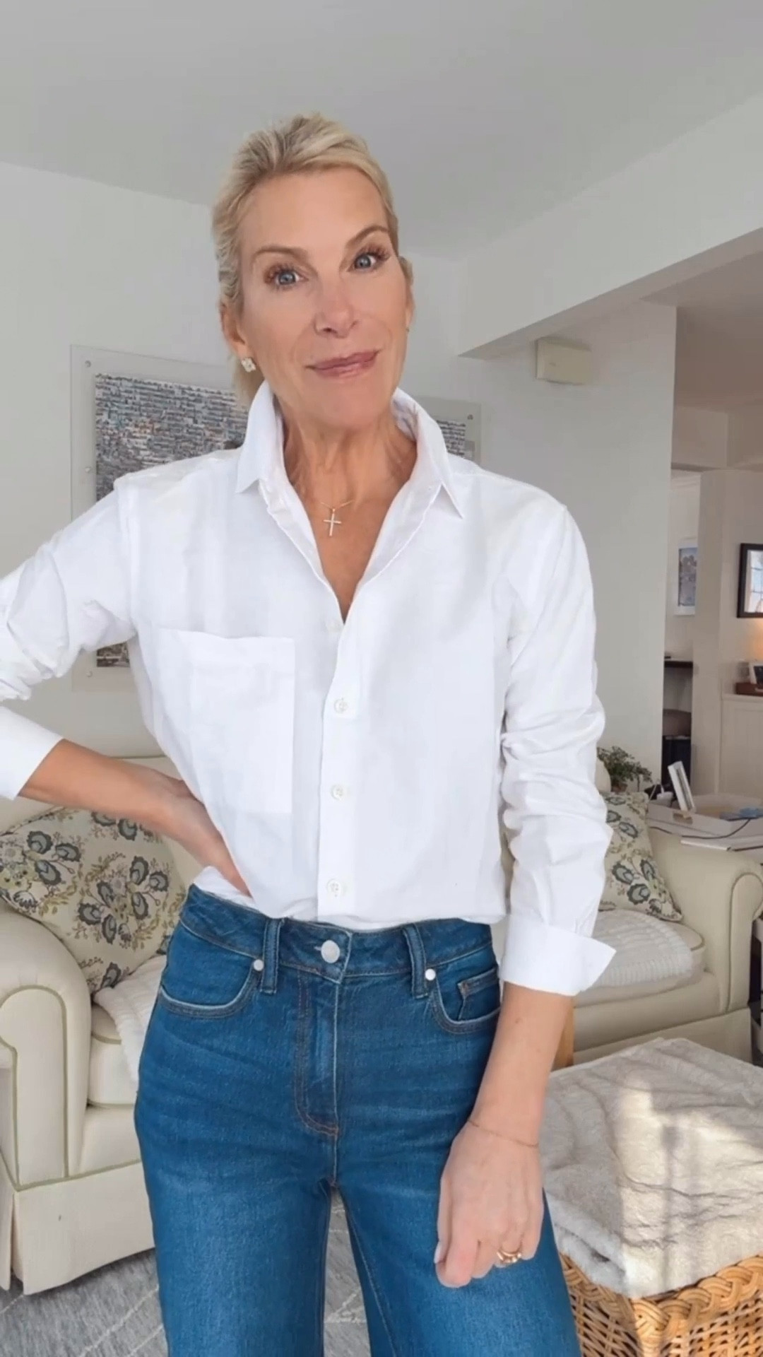 Quince basics never disappoint.
That white button-down? Absolute staple. 🤍

#LTKootd #LTKOver40