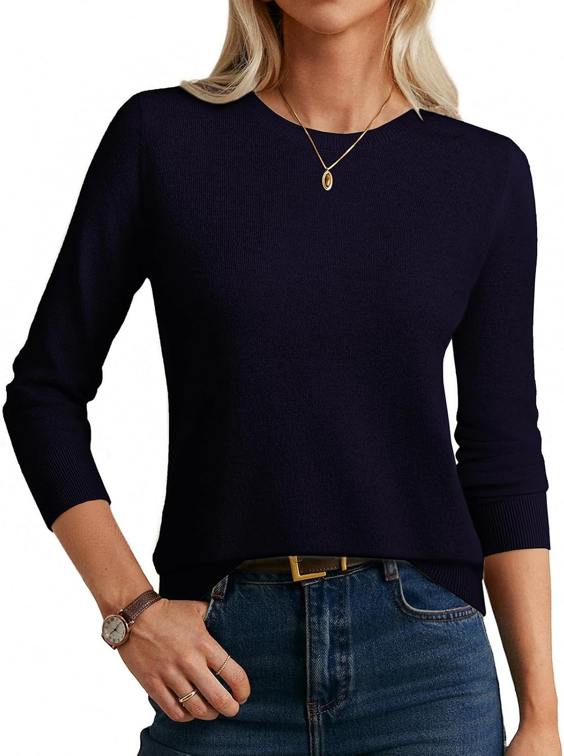 GRACE KARIN Cashmere Sweaters for Women Lightweight Merino Wool Sweater Cozy Fitted Pullover Fall Fashion 2026 with Socks | Amazon (US)