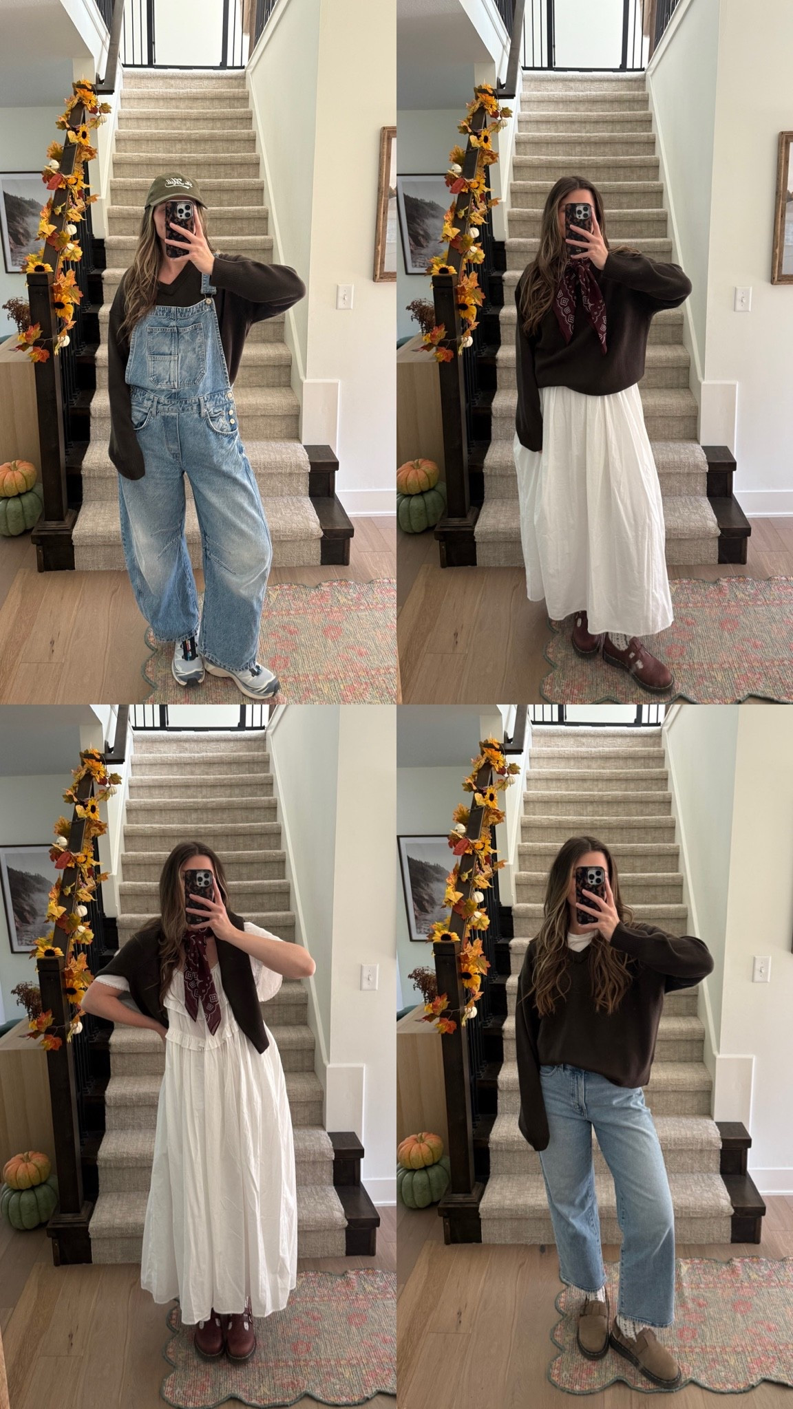 few outfit ideas for a v-neck sweater! love this wool sweater, soft, comfortable and the brown color is beautiful! sized up in the sweater, wearing a medium! wearing a small in everything else and jeans are tts! White dress is old vrggrl, linked similar!

Fall outfits

#LTKootd #LTKSeasonal