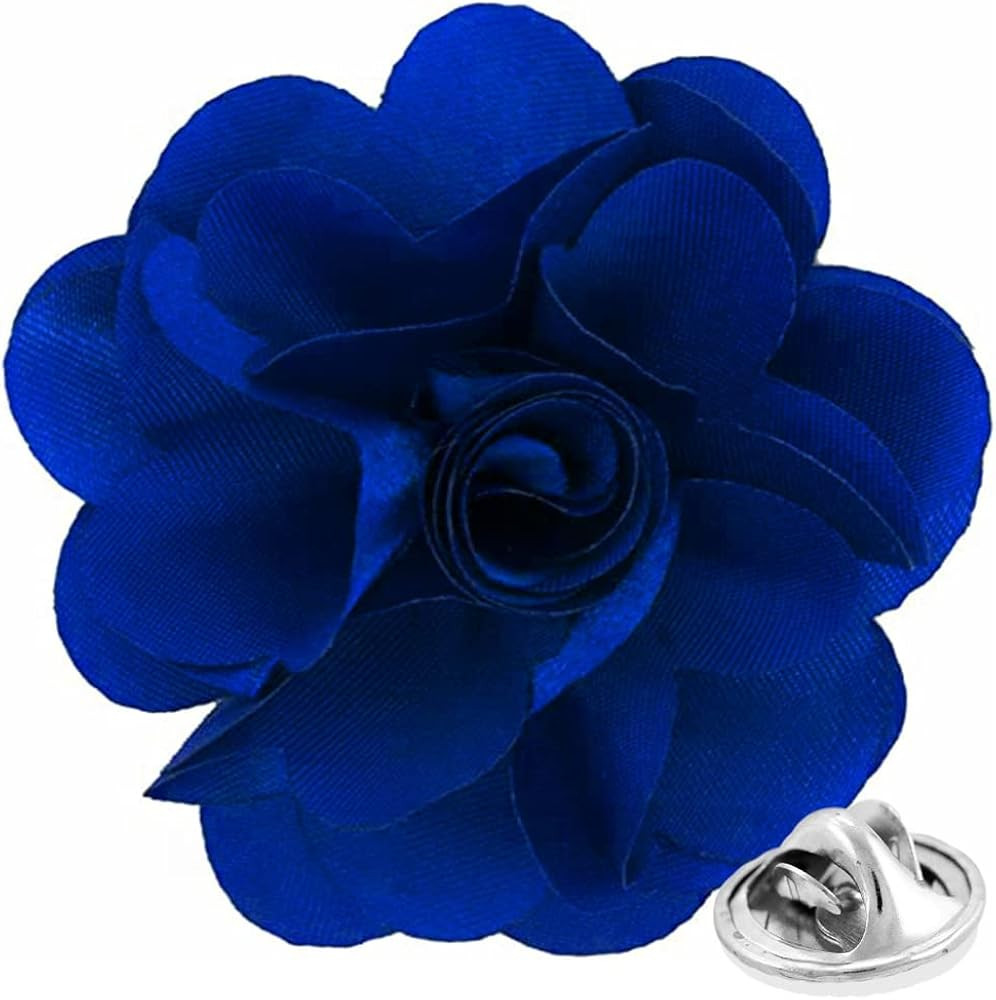 Premium Men's Formal Solid Color Flower Lapel Pin - Boutonniere for Men, Brooch Pin | Amazon (US)