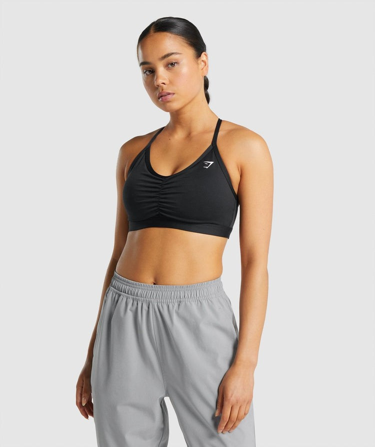 Gymshark Ruched Sports Bra - Black | Gymshark US
