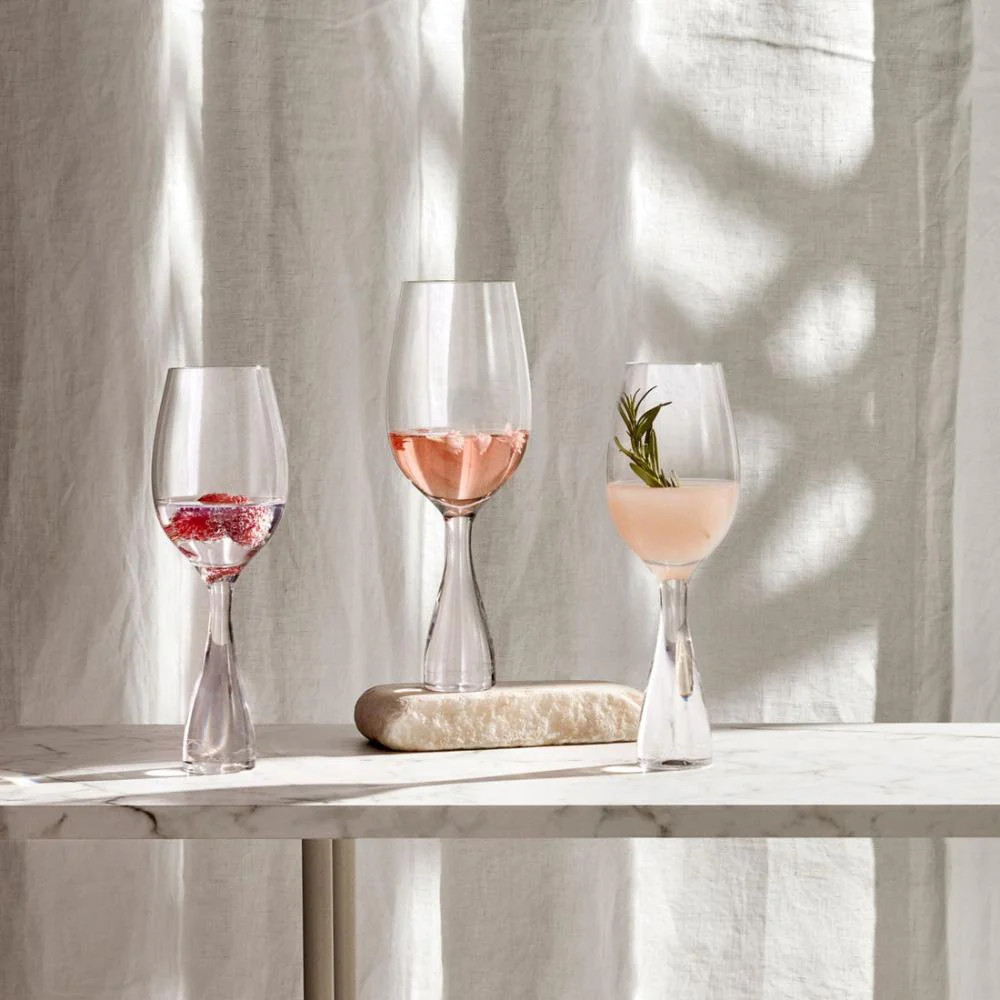 Nude Glass Wine Party White Wine Glasses, Set of 2 | Sabavi Home