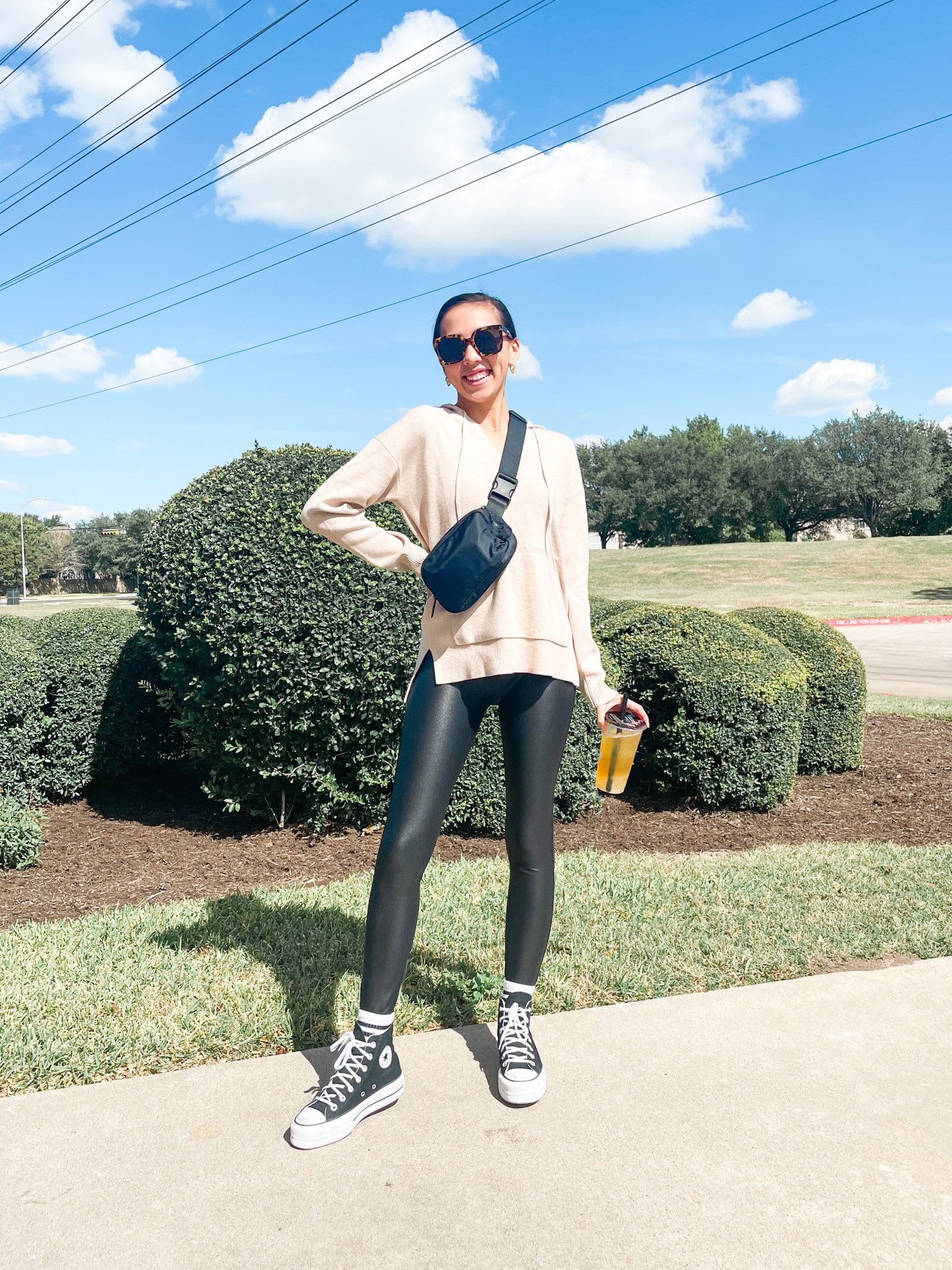 Sweater (XS), leggings (small), converse (size down), amazon fashion, fall fashion, fall outfit, fall style, amazon sweater, faux leather leggings 



#LTKstyletip #LTKSeasonal #LTKunder50