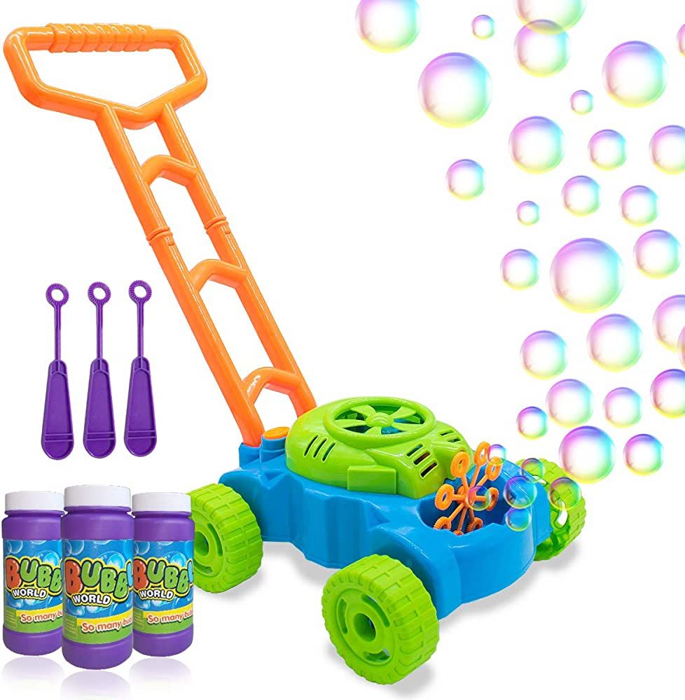 Lydaz Bubble Lawn Mower for Toddlers, Kids Bubble Blower Maker Machine, Summer Outdoor Push Backy... | Amazon (US)