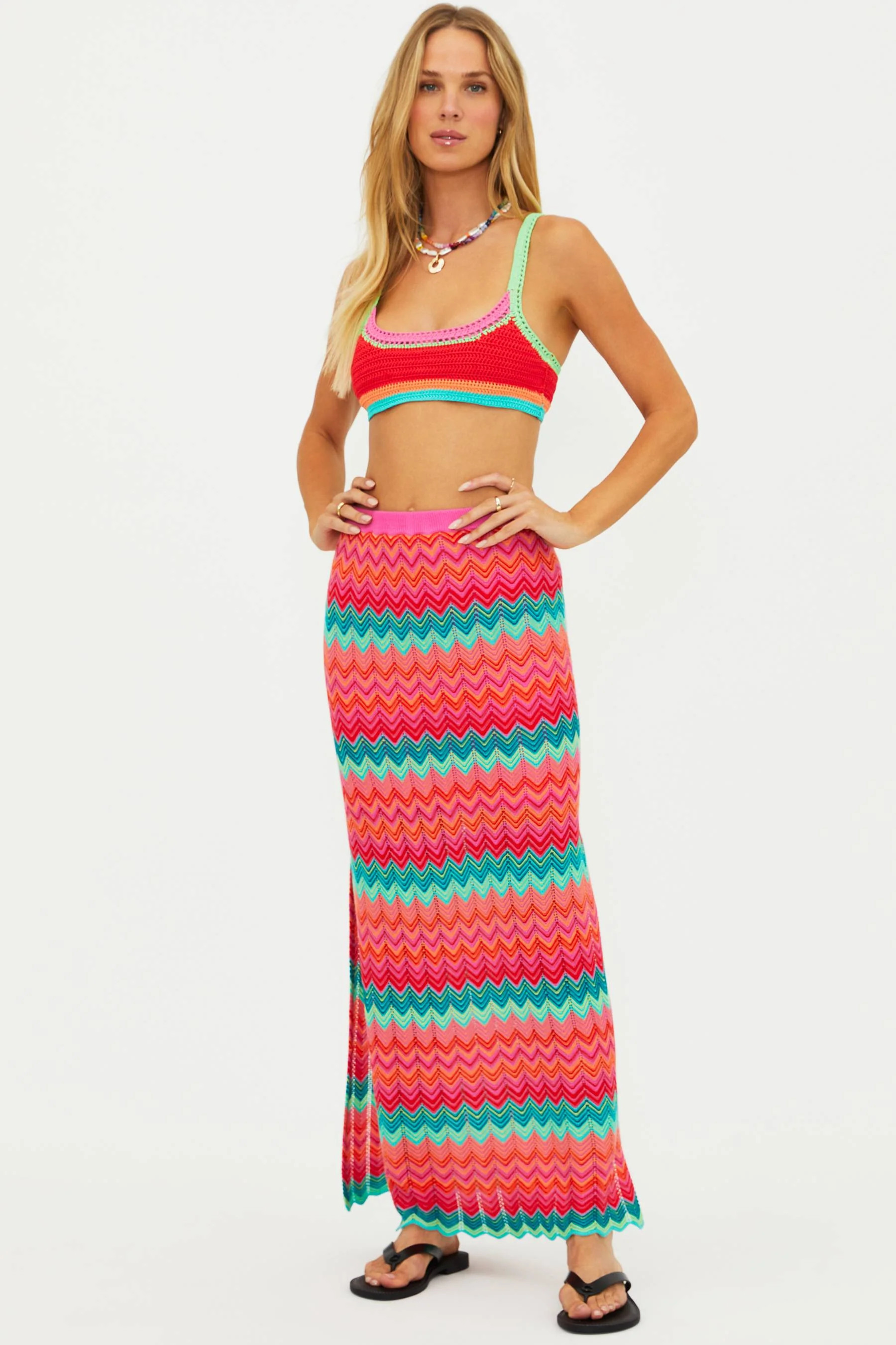 Ivana Skirt Strawberry Ice Chevron | Beach Riot
