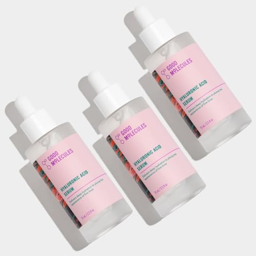 Good Molecules Hyaluronic Acid Serum Pack 3 – 75 ml / 2.5 fl oz Each | Lightweight Facial Serum with 1% Hyaluronic Acid for Hydration | Amazon (US)