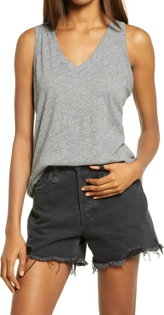 Madewell Whisper Shout Cotton V-Neck Tank | Nordstrom | Nordstrom