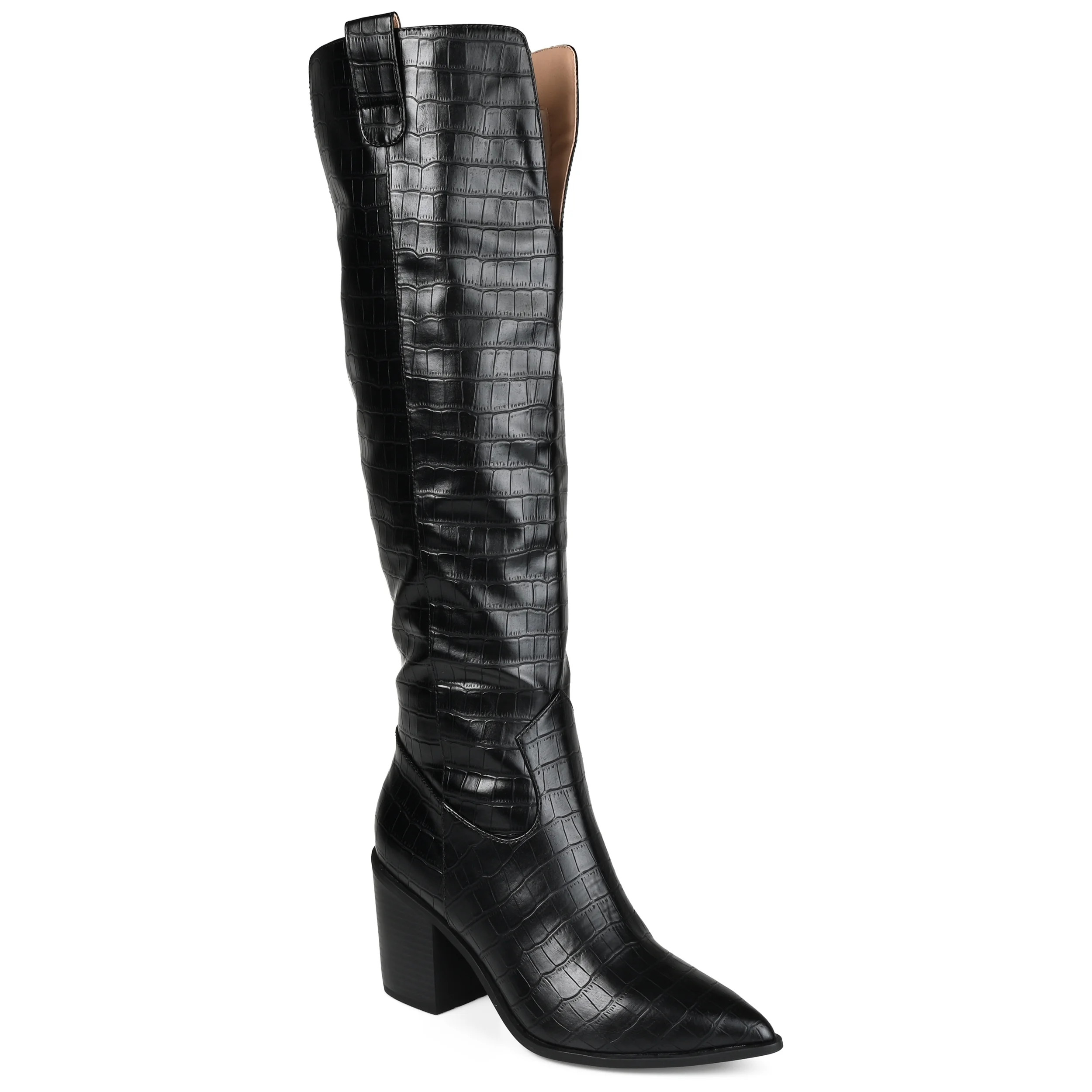 Journee Collection Womens Therese Tru Comfort Foam Stacked Heel Knee High Boots | Walmart (US)