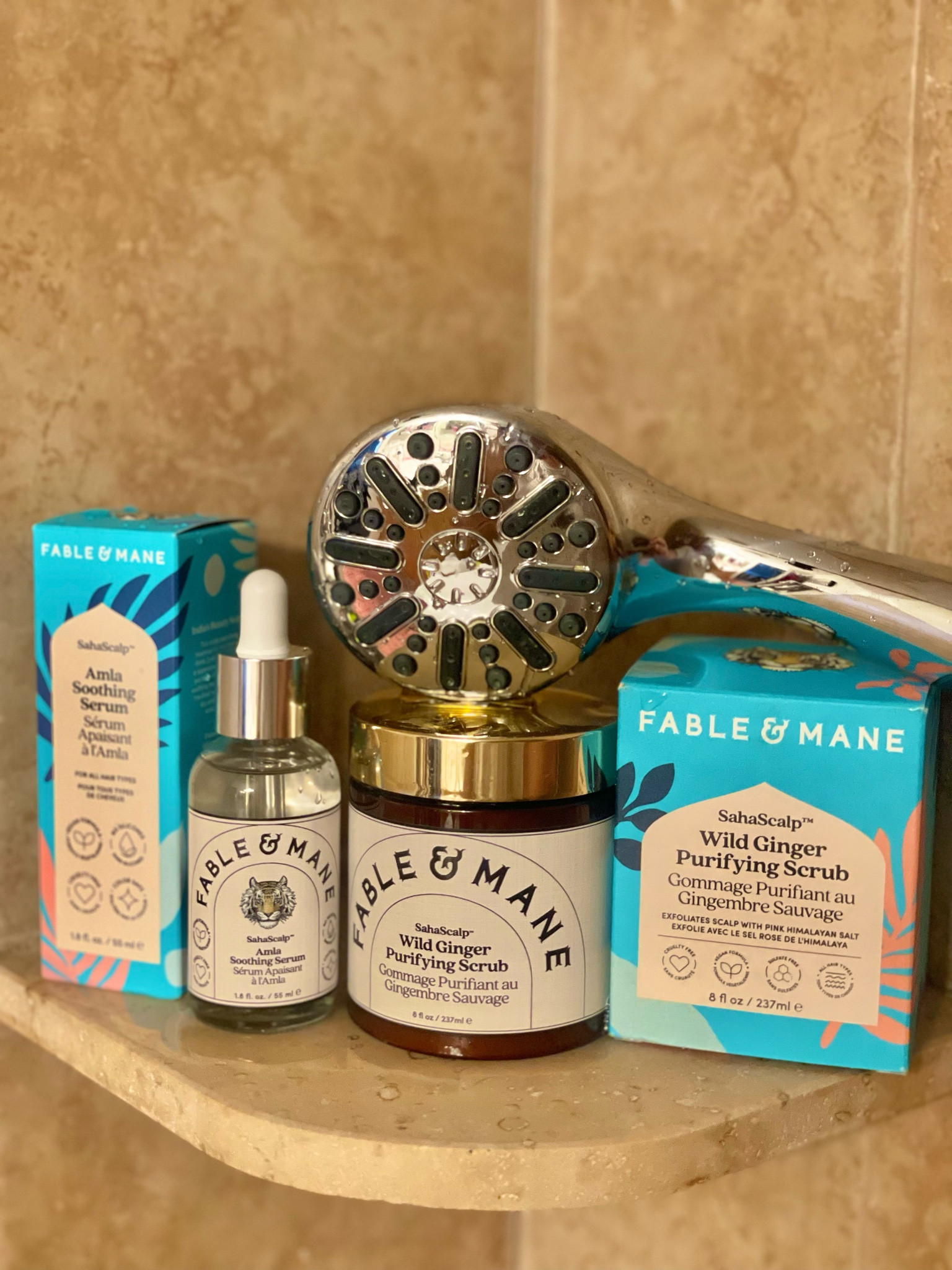 First time to try Fable and Mane. I used the Amla Soothing Serum together with the Wild Ginger Purifying Scrub. This SahaScalp duo soothes and purifies.
Step 1: massage the AMLA oil to dry scalp (preferably overnight) as a pre-wash. 
Step 2: rinse and lather in the purifying exfoliant scrub for a clean scalp.
My favorite is the scrub! You can definitely feel the difference immediately; it is a great alternative to clarifying shampoo without drying the scalp. The serum is soothing and makes the hair shiny, but I do recommend using it at night because it can feel heavy.

#LTKbeauty #LTKhome #LTKFitness