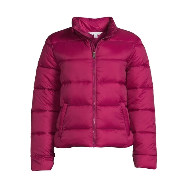 Time and Tru Women's and Plus Puffer Jacket - Walmart.com | Walmart (US)