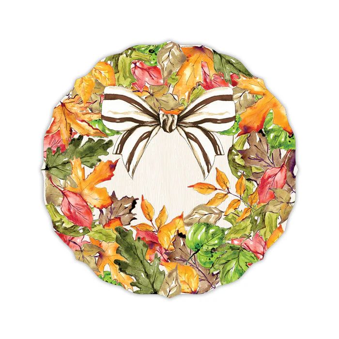 Fall Leaves Wreath Posh Die-Cut Placemats | Rosanne Beck Collections