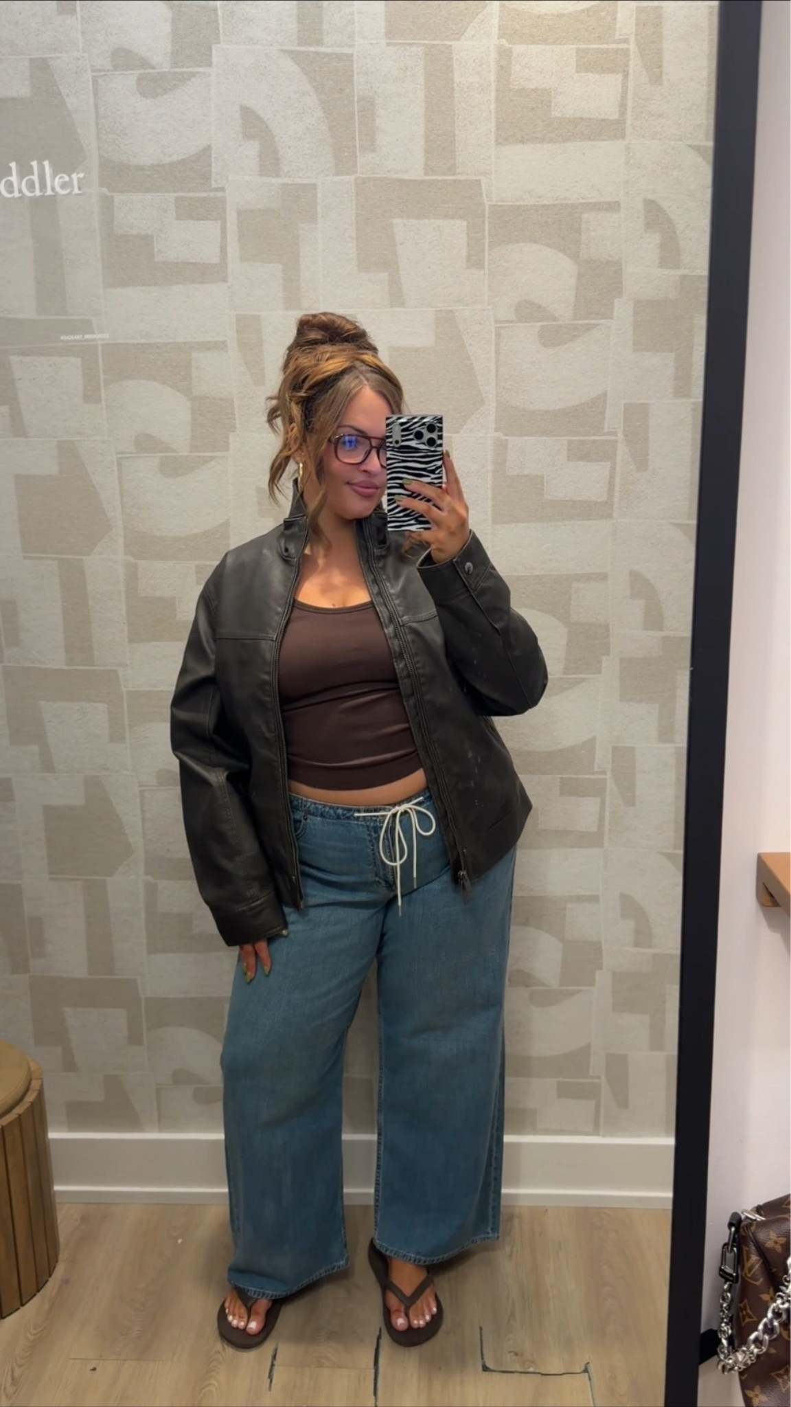 Wearing a large men's leather jacket & 34 regular jeans!

#LTKPlusSize #LTKMidsize #LTKSaleAlert