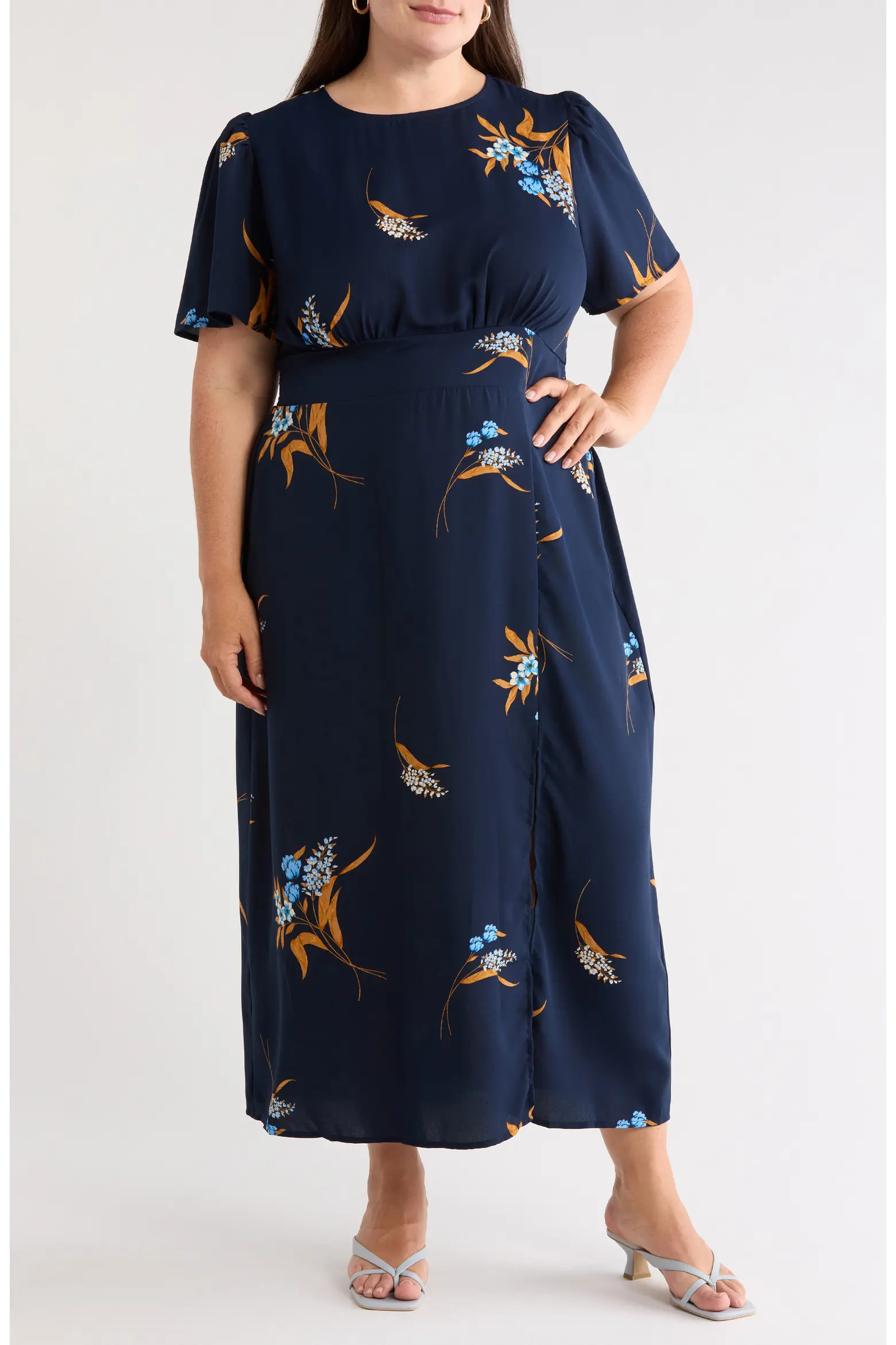SUGARLIPS Dusk Bloom Floral Fit & Flare Midi Dress (Women) | Nordstrom | Nordstrom