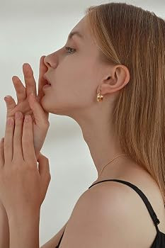 LILIE&WHITE Chunky Gold Hoop Earrings for Women Cute Fashion Hypoallergenic earrings Minimalist J... | Amazon (US)