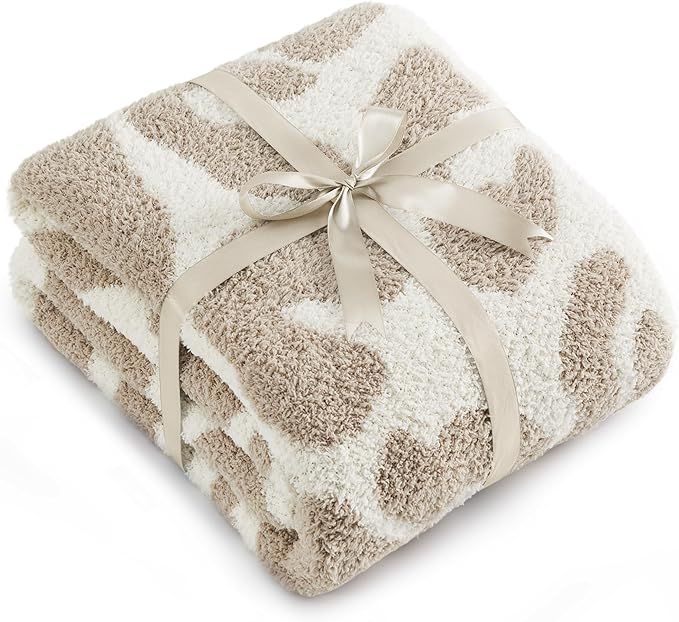 Bedsure Soft Leopard Throw Blanket Knit Warm Blanket for Couch Lightweight Fluffy Blanket for Bed... | Amazon (US)