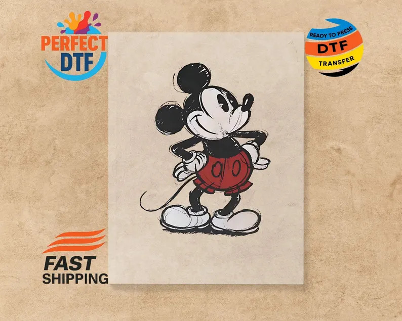 Mickey and Minnie Mouse DTF Transfer, Disney Ready to Press - Etsy | Etsy (Global)