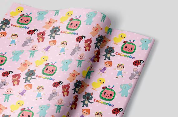 Pink Cocomelon Wrapping Paper Sheets  Set of 3 Sheets | Etsy | Etsy (US)