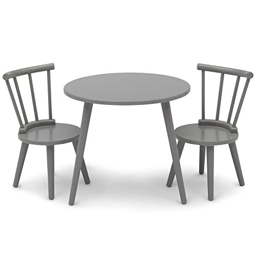 Delta Children Homestead Kids Table & 2 Chairs Set - Ideal for Arts & Crafts, Greenguard Gold Certified, Grey | Amazon (US)