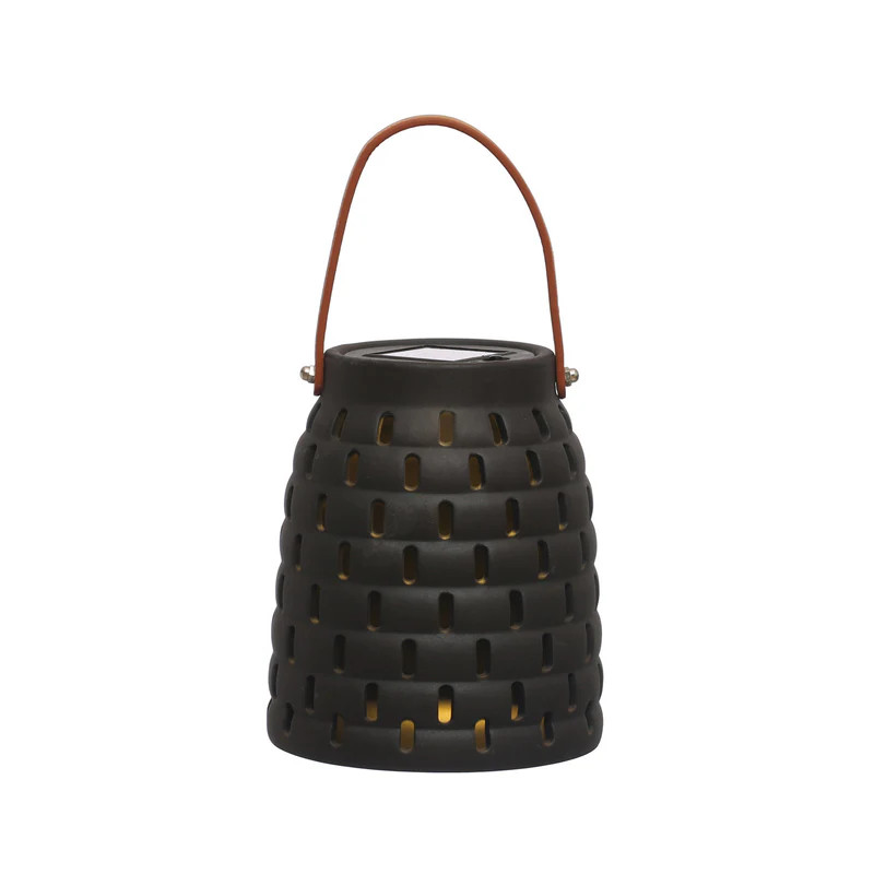 Stoneware Solar Black Lantern | Modern Locke