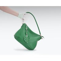 Leather Hobo Bag, 10""/12"" Zippered Crossbody Purse, Green Women's Handbag | Etsy (US)