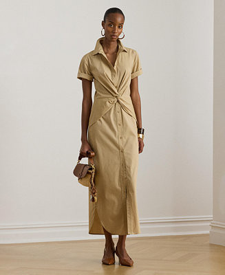 Women's Twist-Front Collared Shirt Dress | Macy's
