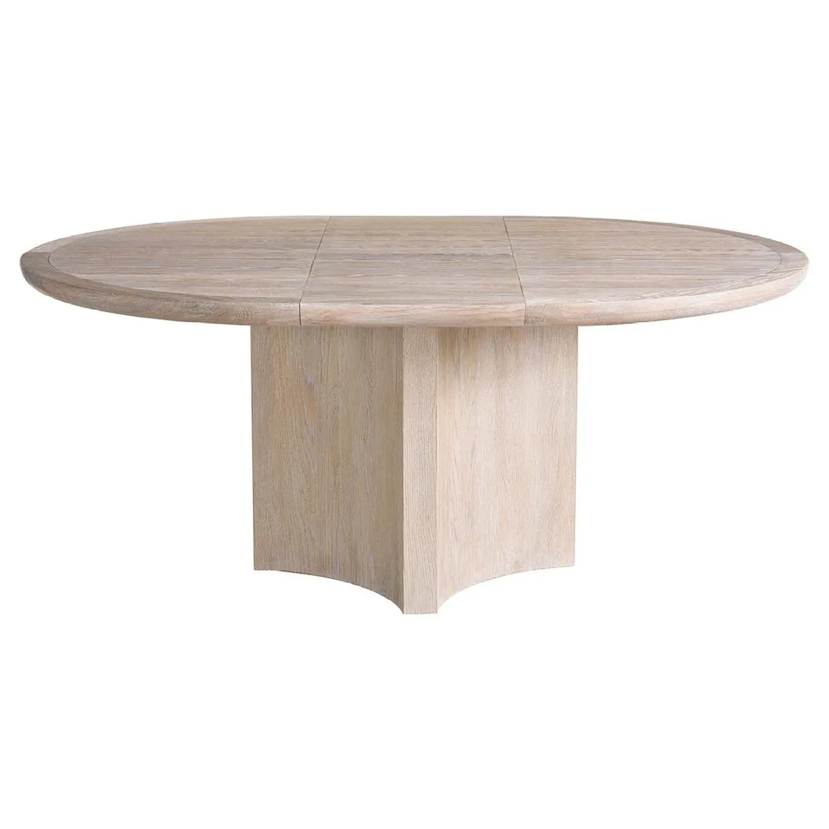 Alwyn Modern Classic Light Oak Round Extendable Dining Table - 54-72" | Kathy Kuo Home