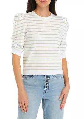 Women's Ruch Sleeve Stripe Sweater | Belk