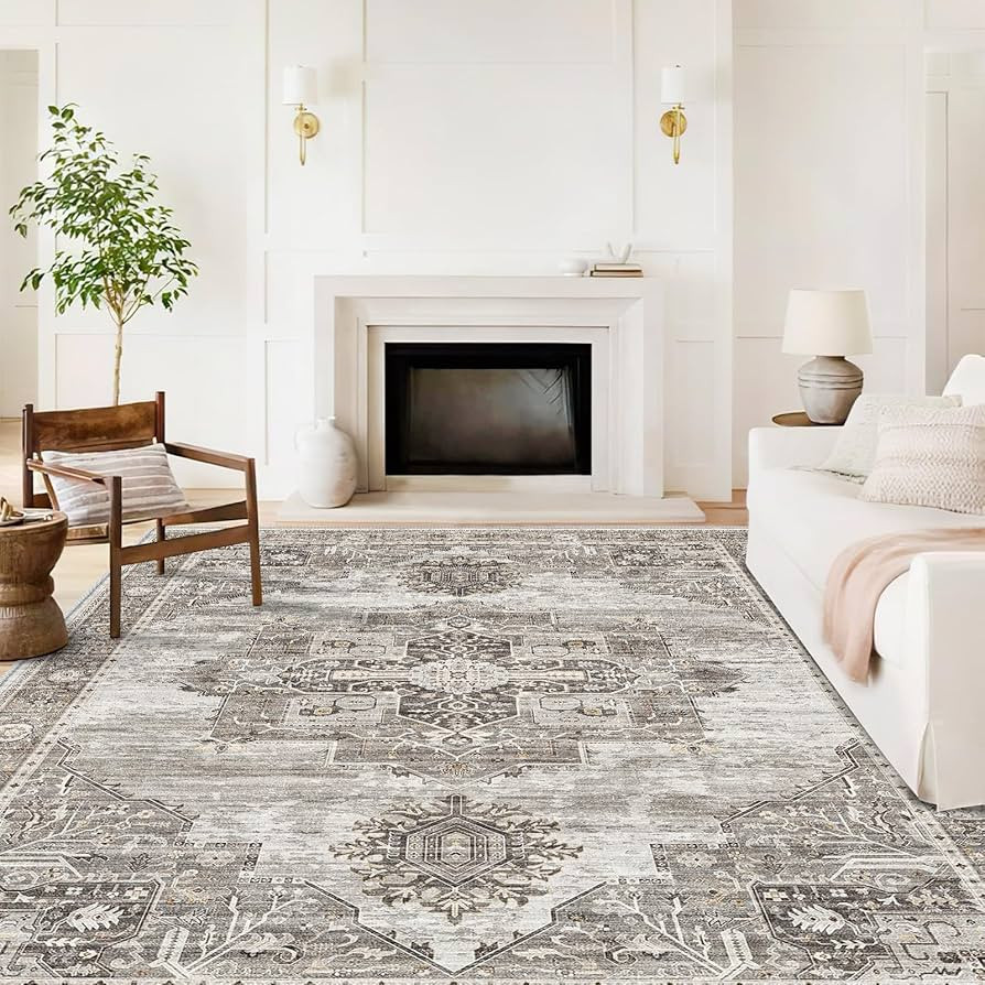 Washable 8x10 Area Rugs - Large Rugs for Living Room Stain Resistant Carpet Vintage Rugs for Bedr... | Amazon (US)