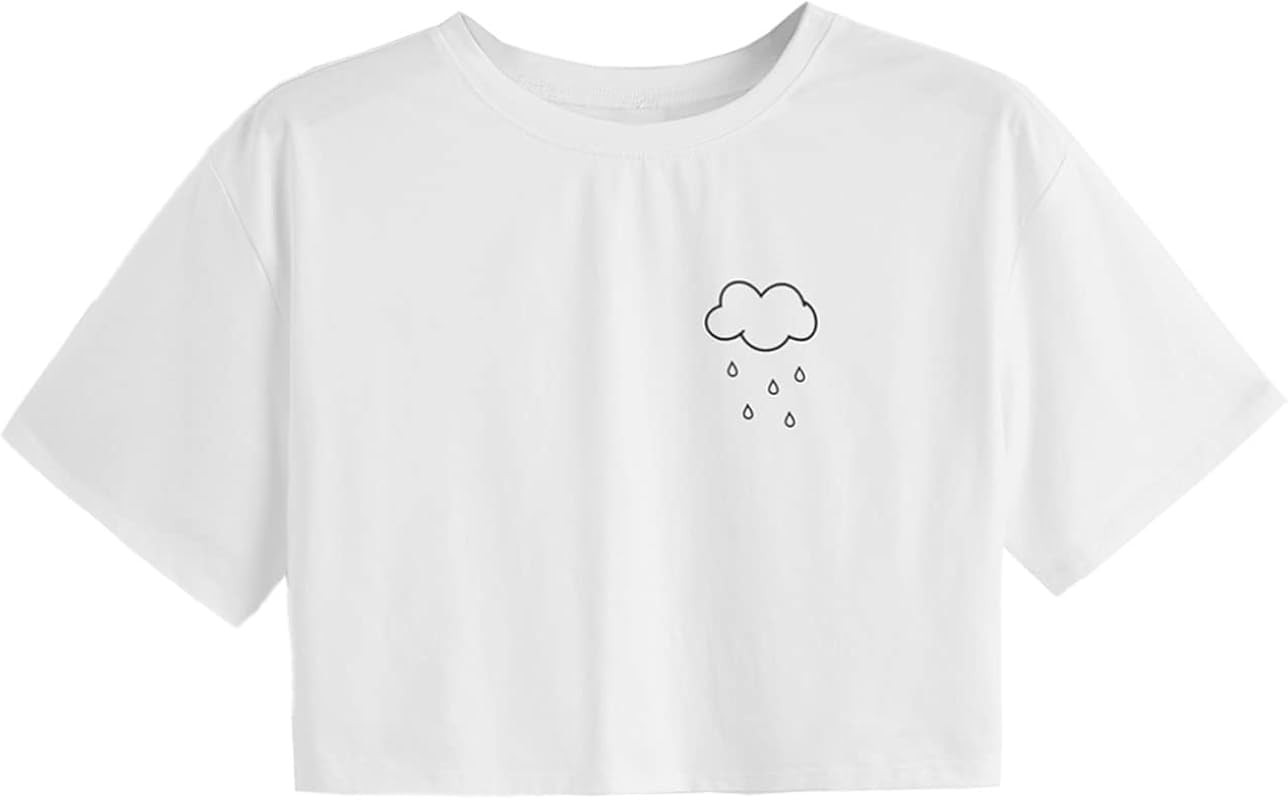 SweatyRocks Women's Cactus Print Crop Top Summer Short Sleeve Graphic T-Shirts | Amazon (US)
